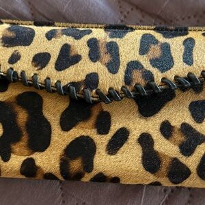 Leopard Print Haircalf Clutch Wallet - Brown & Black-Myra pouchy time wallet
